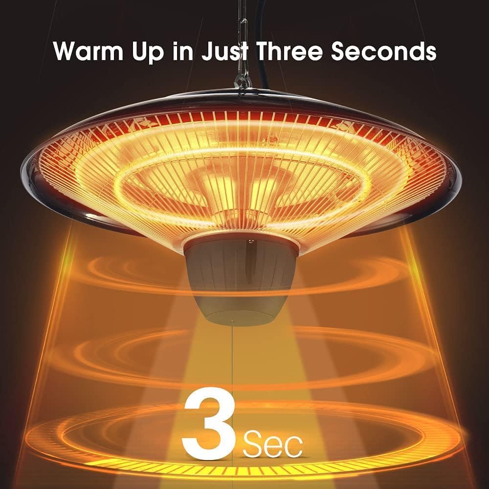 TRUSTECH Hanging Patio Heater 1500W Infrared