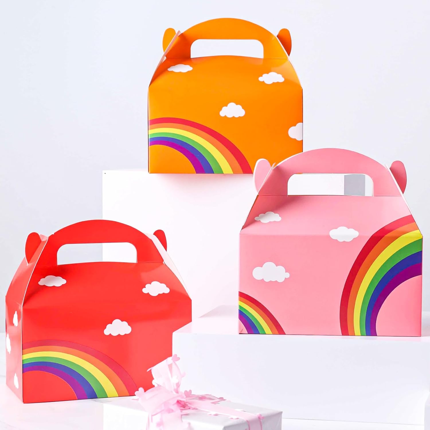 JOHOUSE 16PCS Rainbow Party Favor Boxes