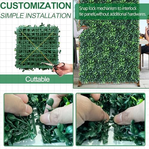 12pcs 10x10 Inch Grass Wall Panels Backdrop for Privacy