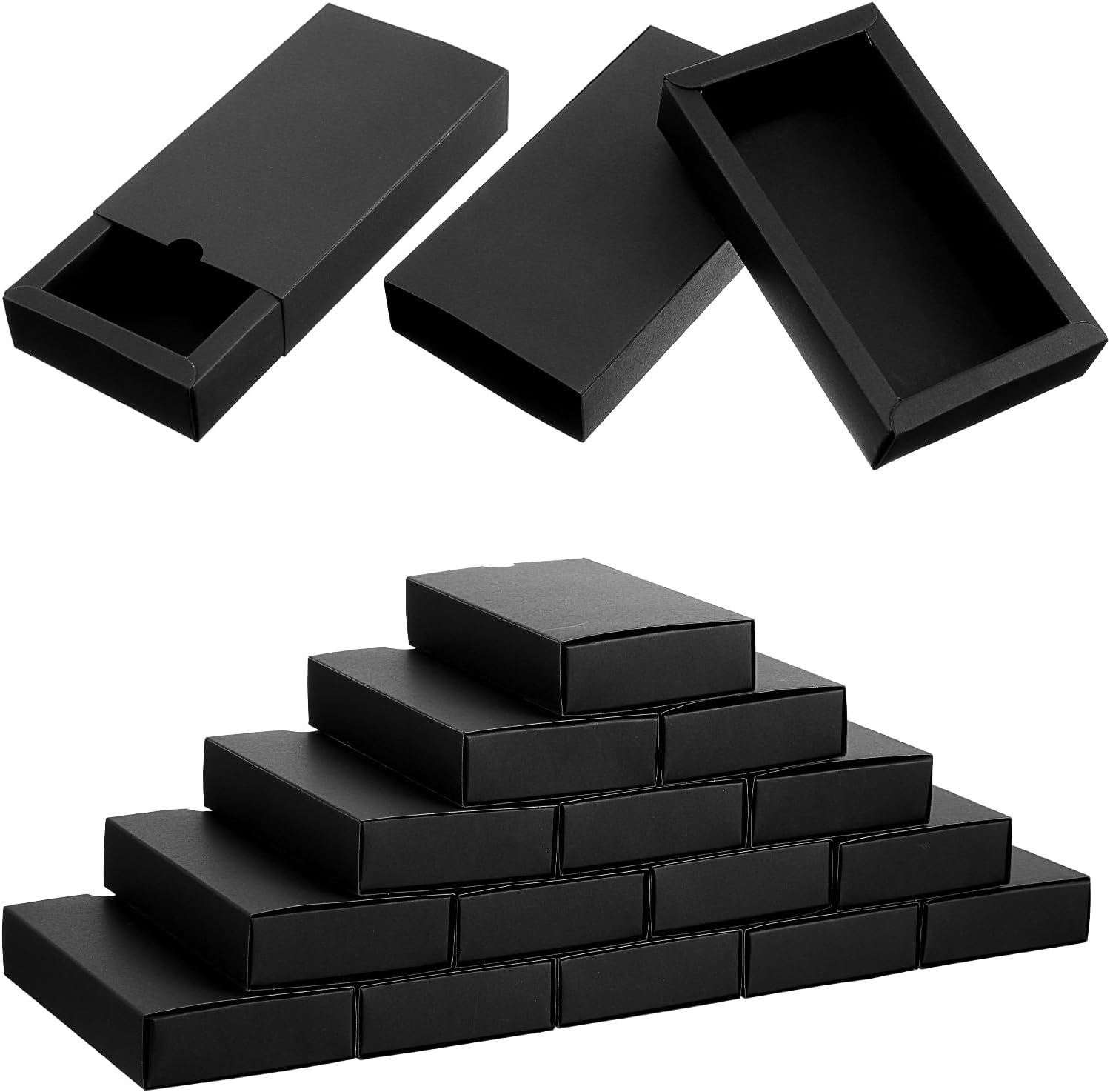 Telooco 30 Pack Black Kraft Gift Boxes