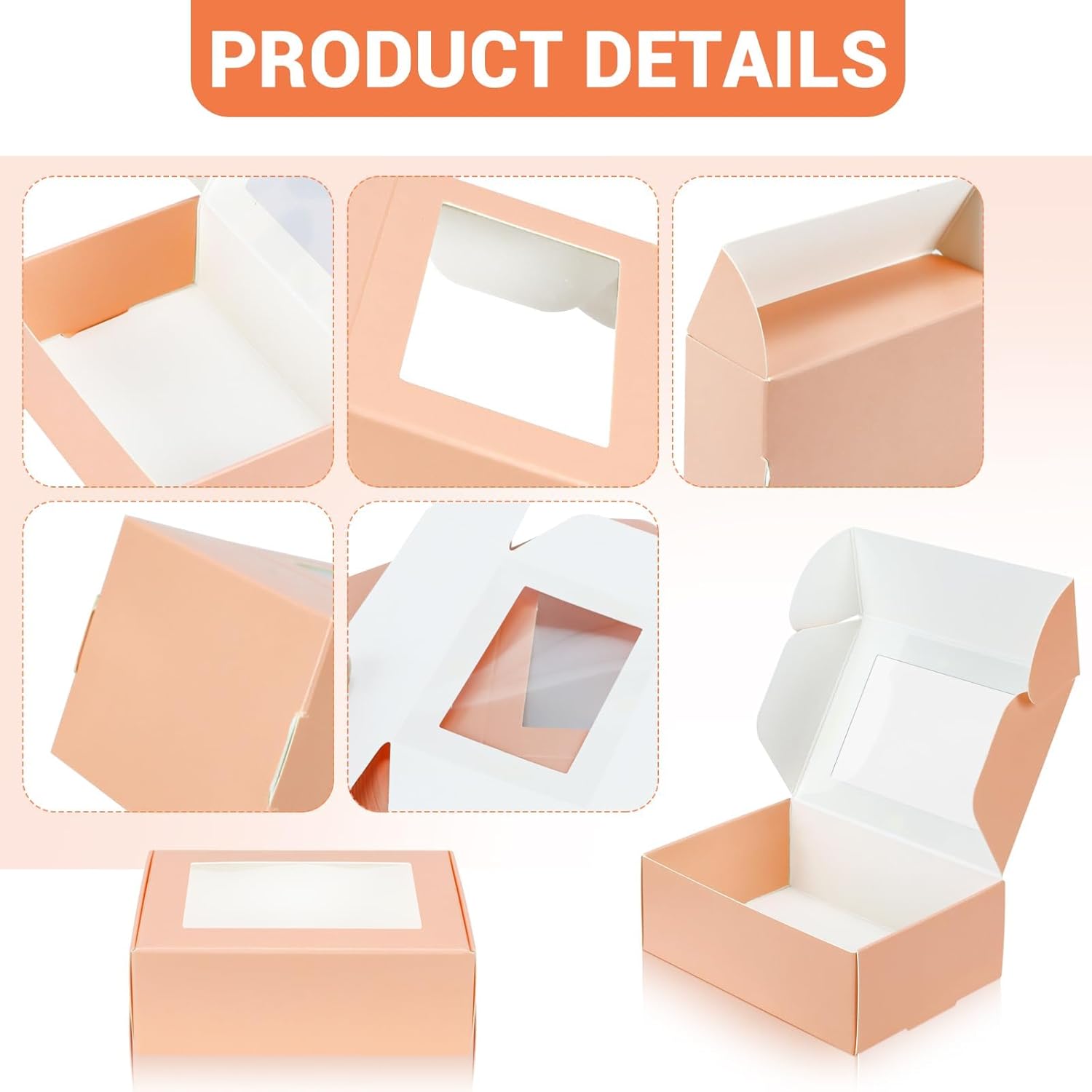 BadenBach 50 Pack Mini Kraft Gift Boxes with Clear Windows