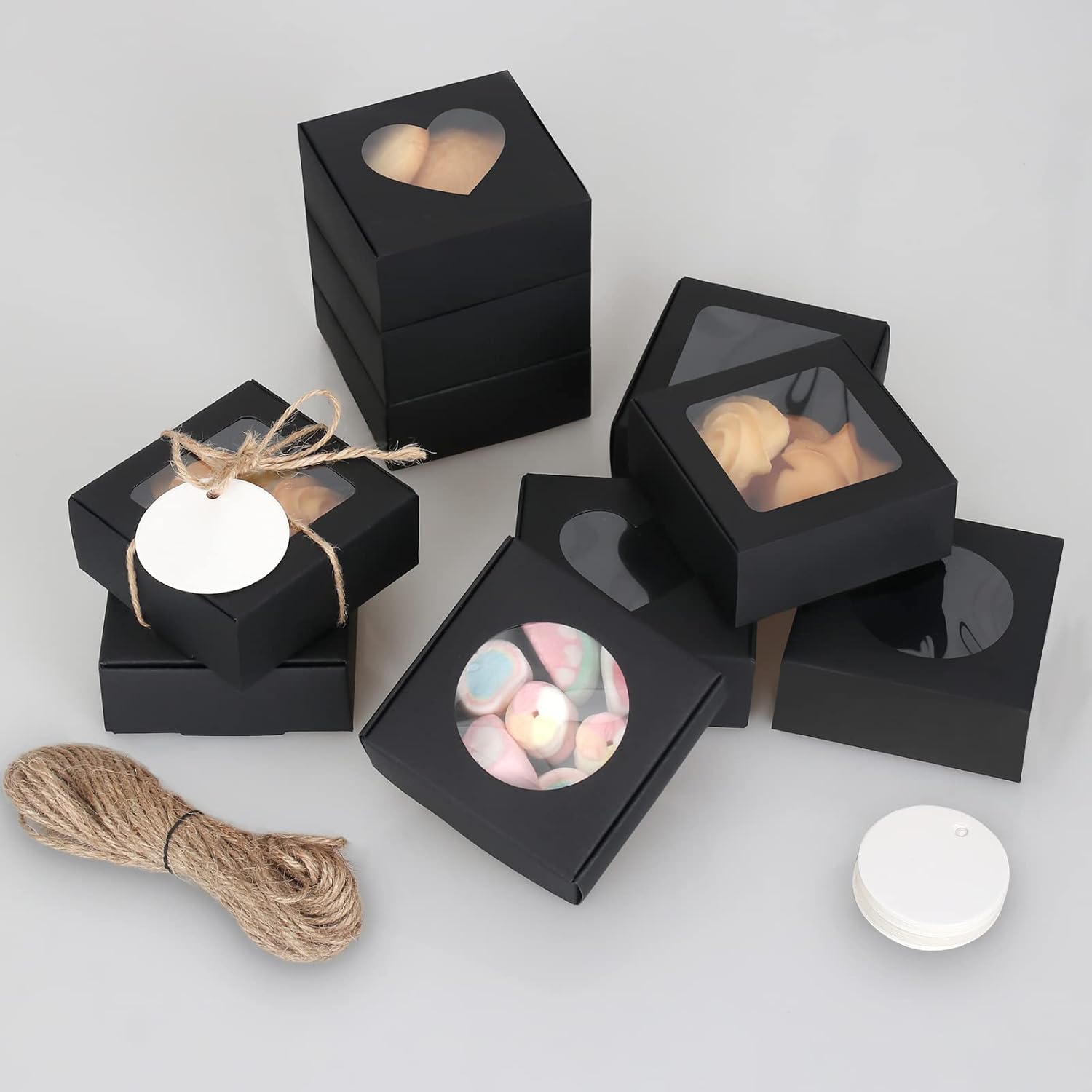 COTOPHER 30Pcs Mini Kraft Soap Boxes with Window