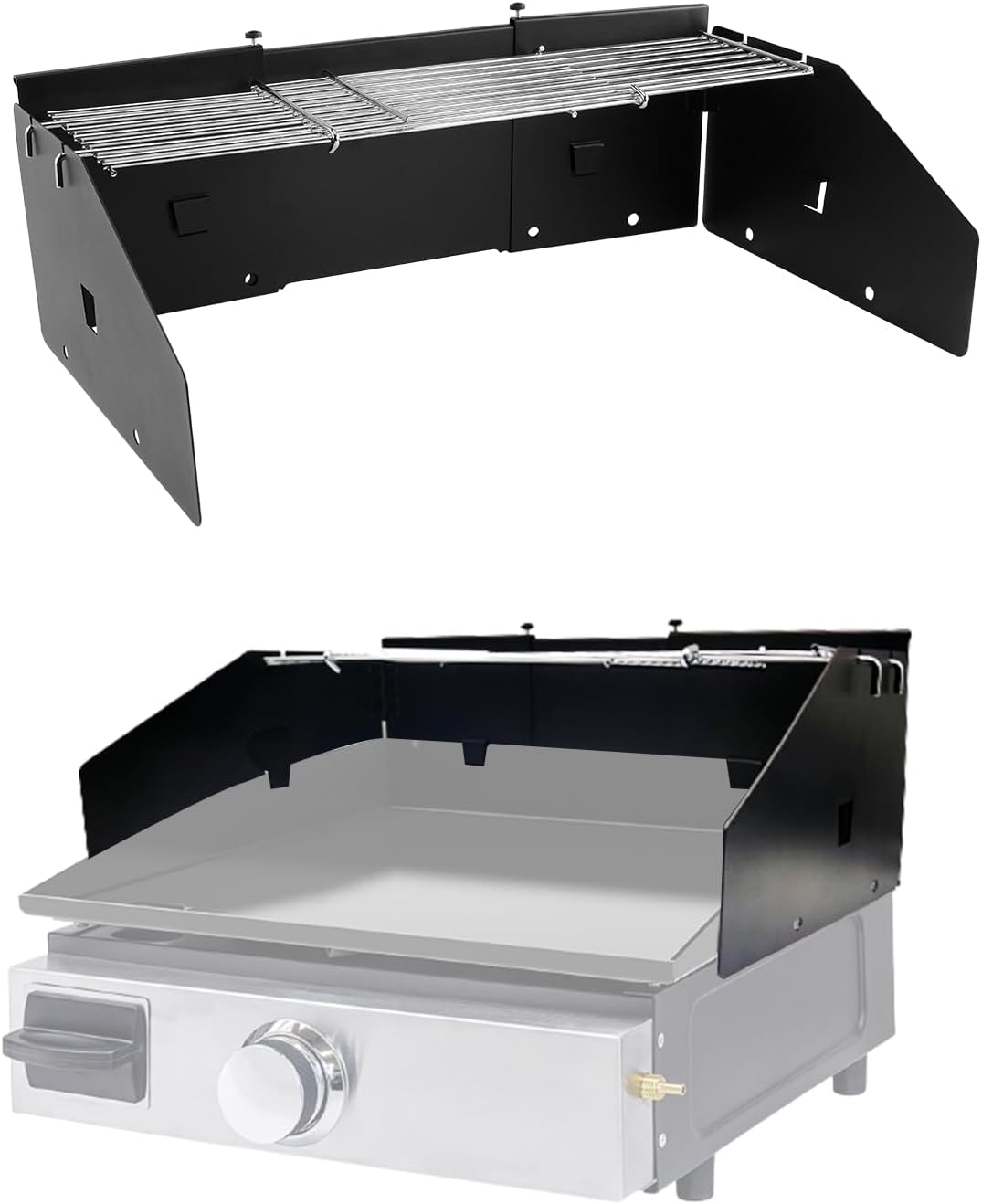 Universal Wind Guard and Warming Rack for Griddle 16-28 Inches