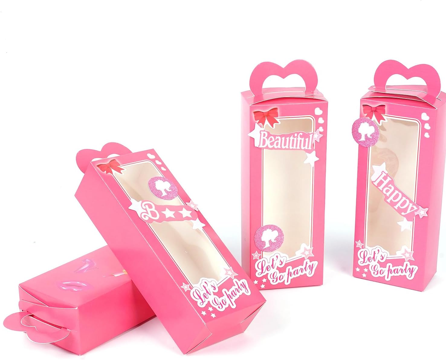 LANMAO 30pcs Pink Party Favor Boxes for Princess Parties