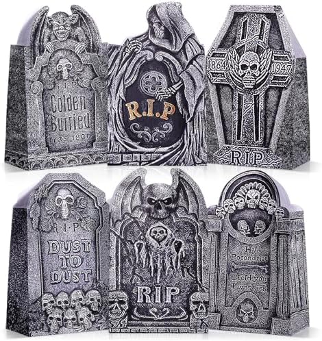 Yeaqee 48 Halloween Tombstone Candy Bags Ghost Design
