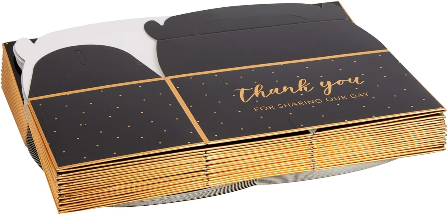 Sparkle and Bash Black Gold Party Favor Boxes 24-Pack