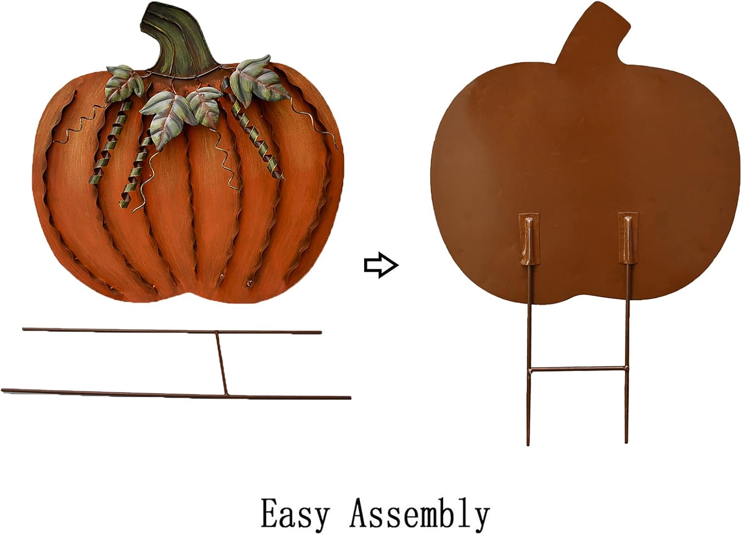 Metal Pumpkin Garden Stake - Autumn Decor Yard Sign