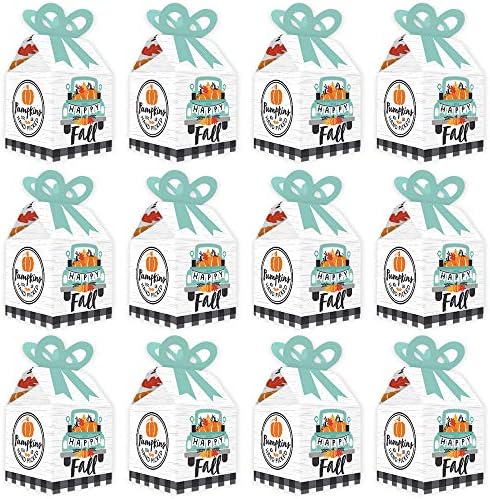 Big Dot of Happiness Happy Fall Truck Bow Boxes Set of 12