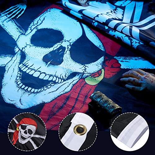 4 Pirate Flags Jolly Roger Halloween Decorations