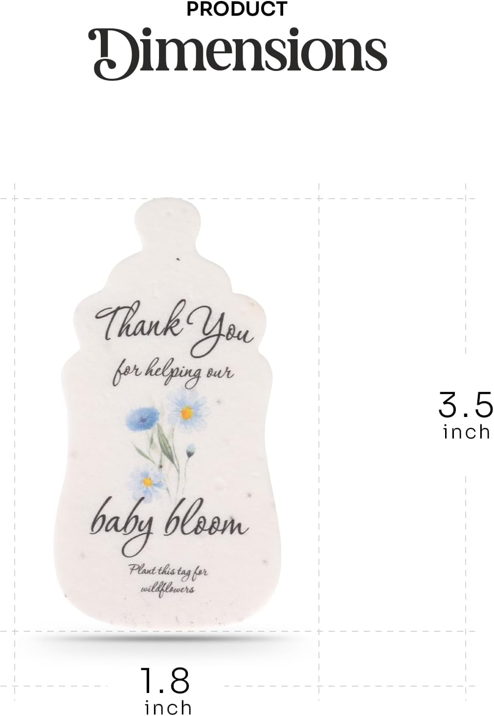 5pcs Blue Baby Bottle Seed Paper with Wildflower Seeds