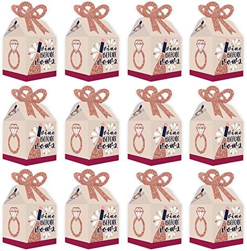 Big Dot of Happiness Vino Before Vows Bow Boxes Set of 12