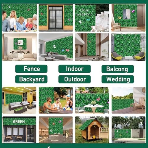 SunnySmile 12-Piece Artificial Grass Wall Panels with Double Sided Tape