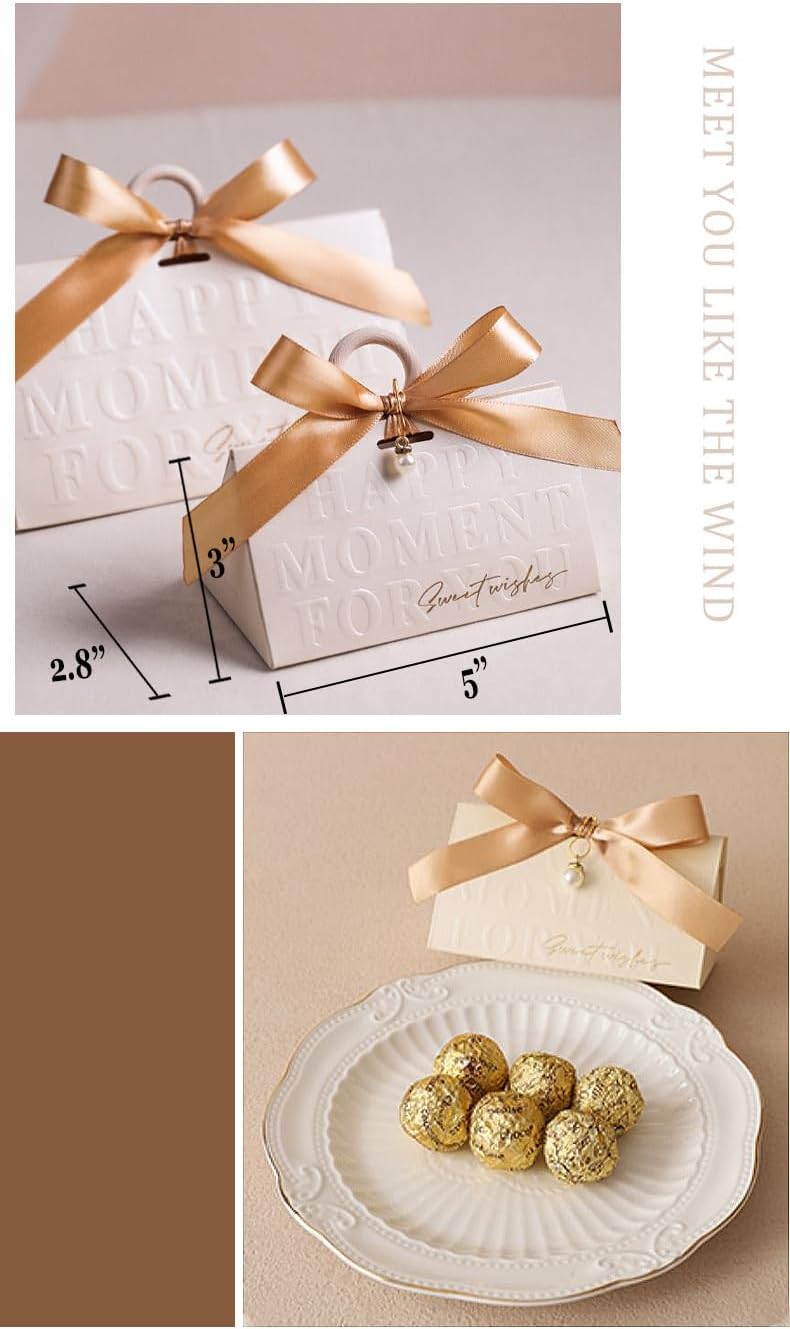 ZJSXINDI 15 Pcs White Gift Boxes with Ribbons