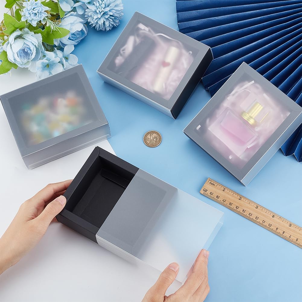 BENECREAT 12 Pack Kraft Gift Boxes with PVC Window