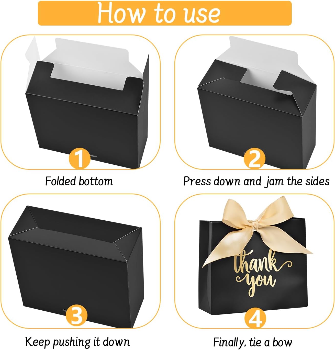 DECHISY 60 Pack Black Mini Gift Bags with Ribbon