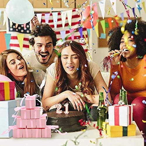 KPOSIYA 100 Pack White Gift Boxes with Ribbons