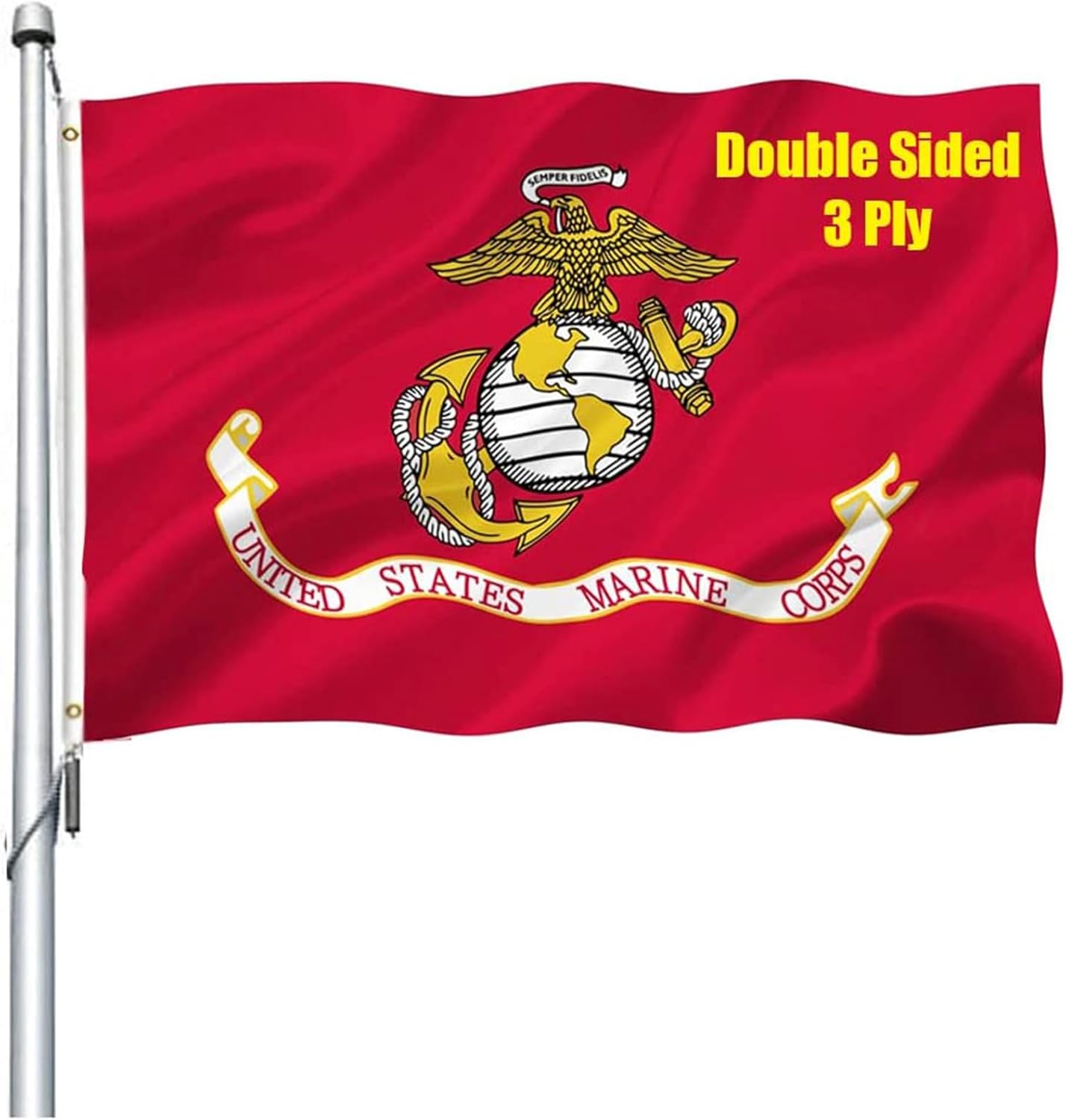 US Marine Corps Flag 3x5 Double Sided Heavy Duty