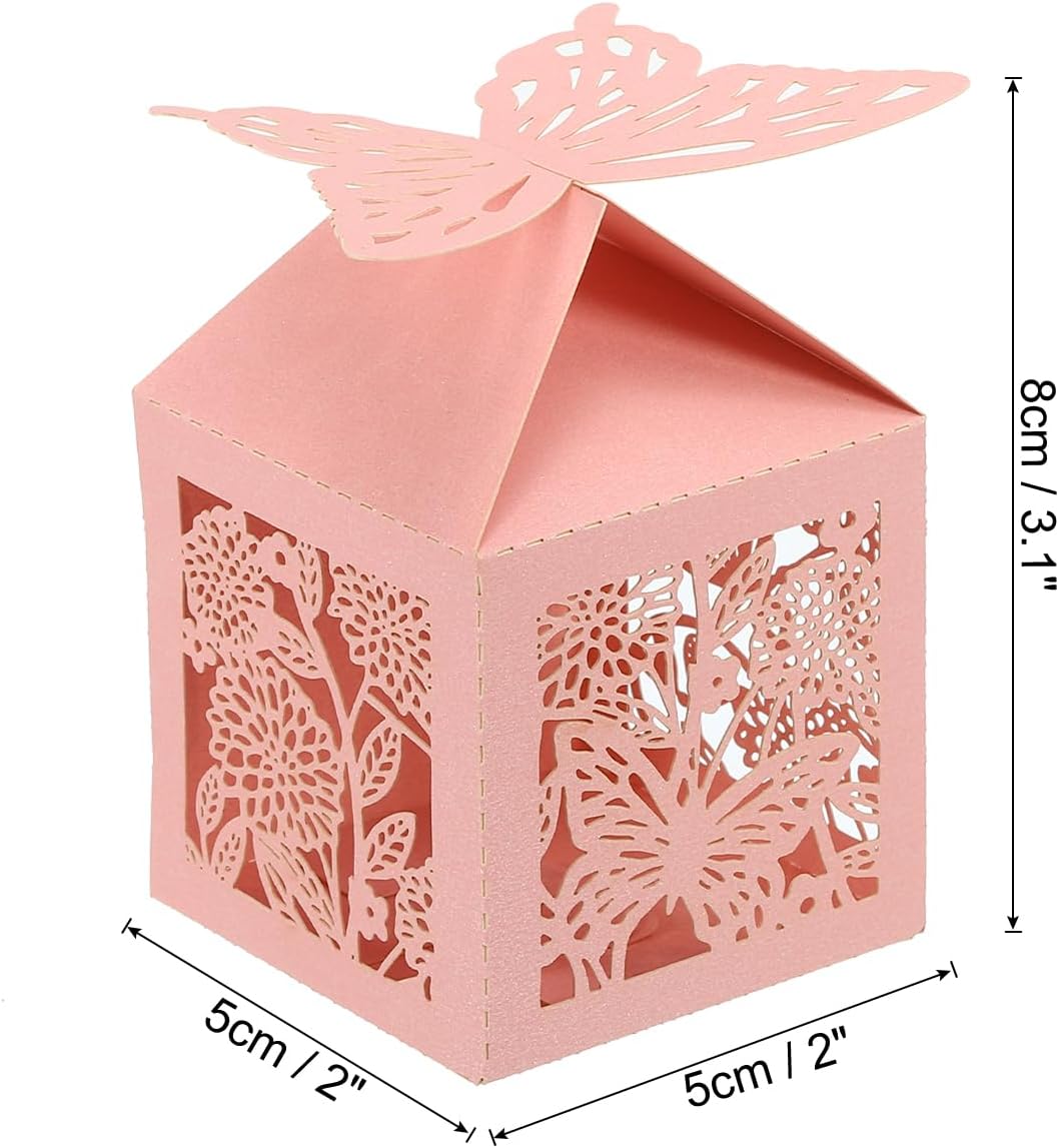 PATIKIL 2x2x31 Pink Favor Boxes 25 Pack