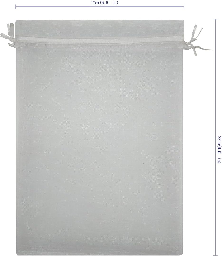 Ankirol 50pcs Large Sheer Organza Gift Bags Drawstring Pouches
