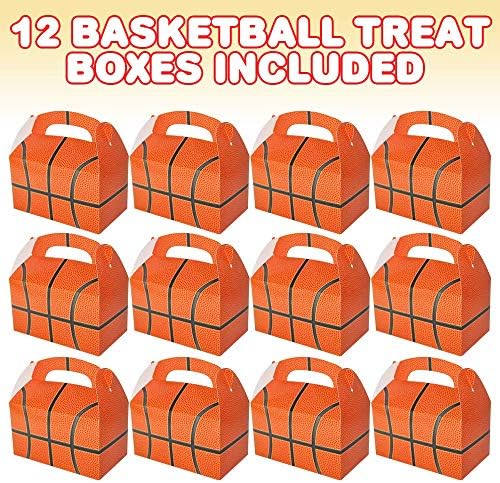 ArtCreativity Basketball Party Favors in Gift Boxes Pack of 12