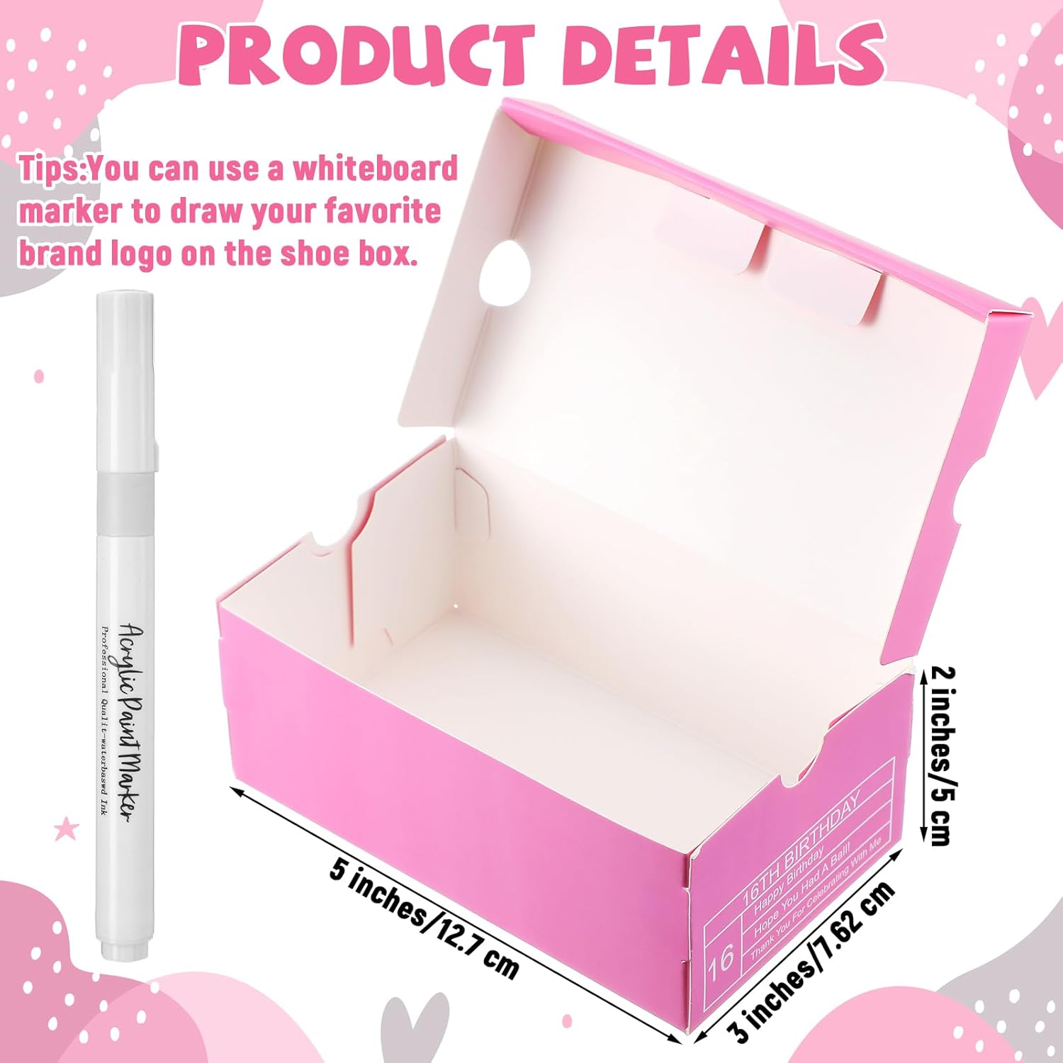 Gueevin 24 Pcs Mini Sneaker Gift Boxes Pink Party Decorations