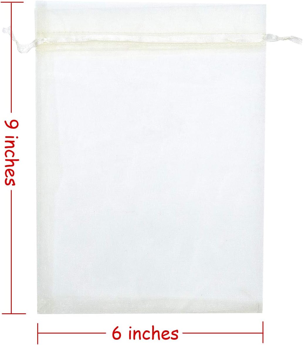 Volanic 50PCS 6x9 Inch Sheer Drawstring Organza Gift Bags