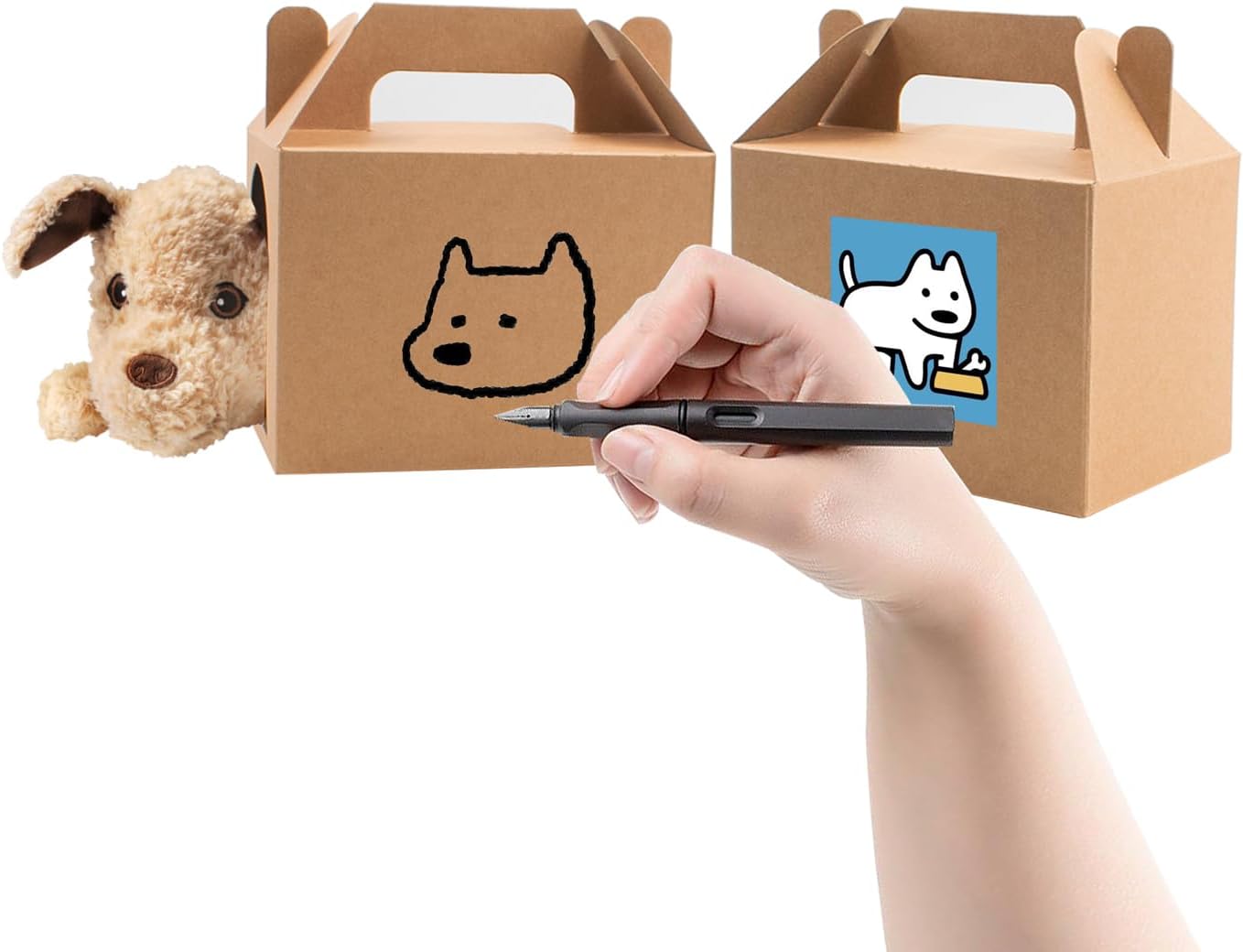 24 PCS Puppy Favors Boxes with Windows Foldable