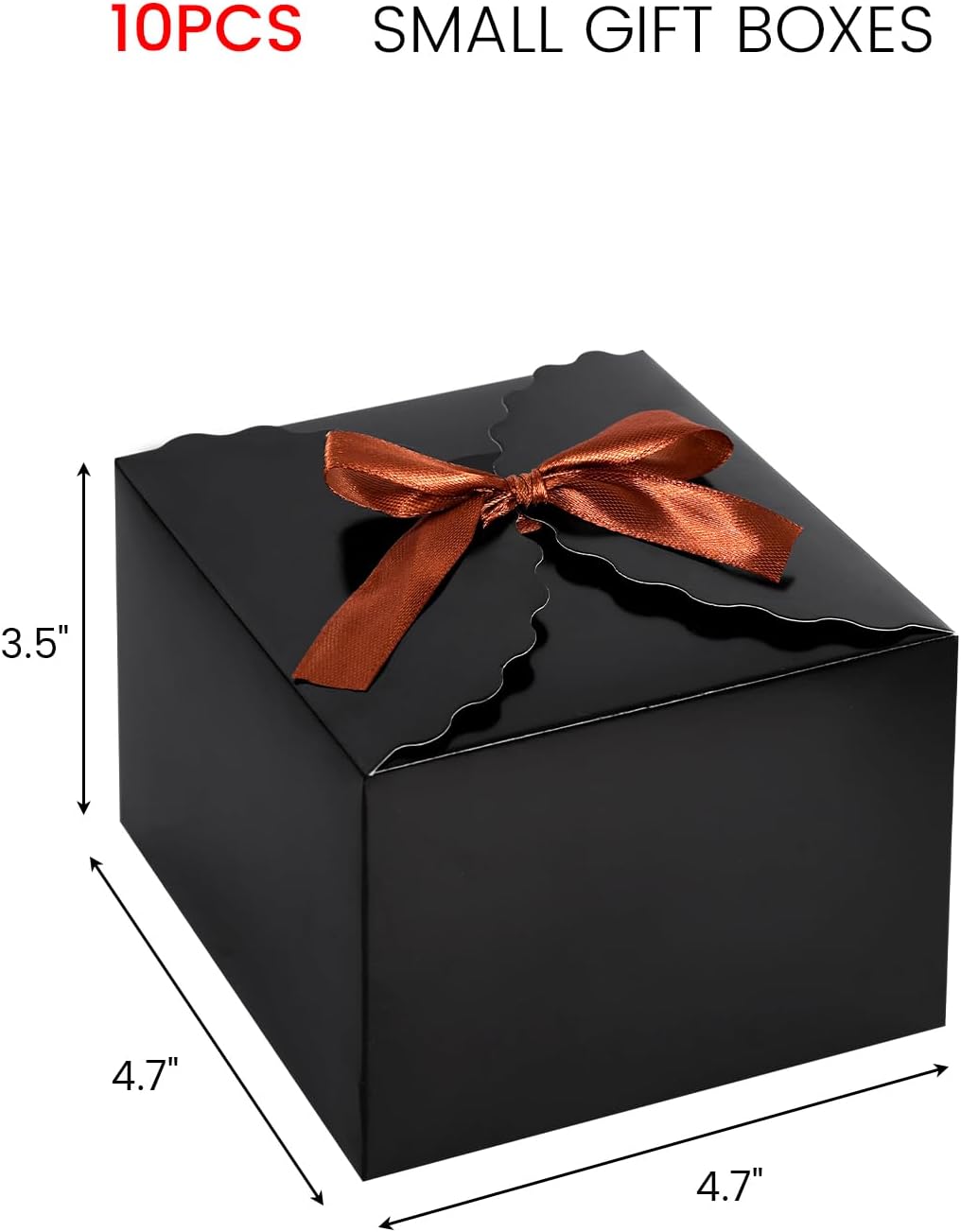VGOODALL 10PCS Black Gift Boxes with Ribbons
