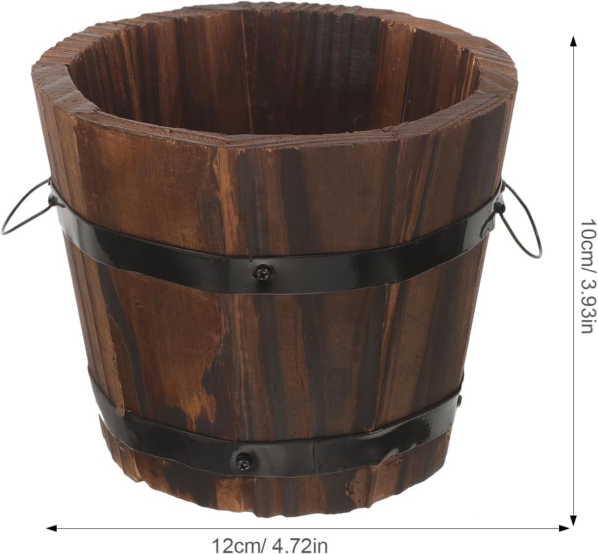 BESPORTBLE Rustic Wooden Barrel Planters 4pcs