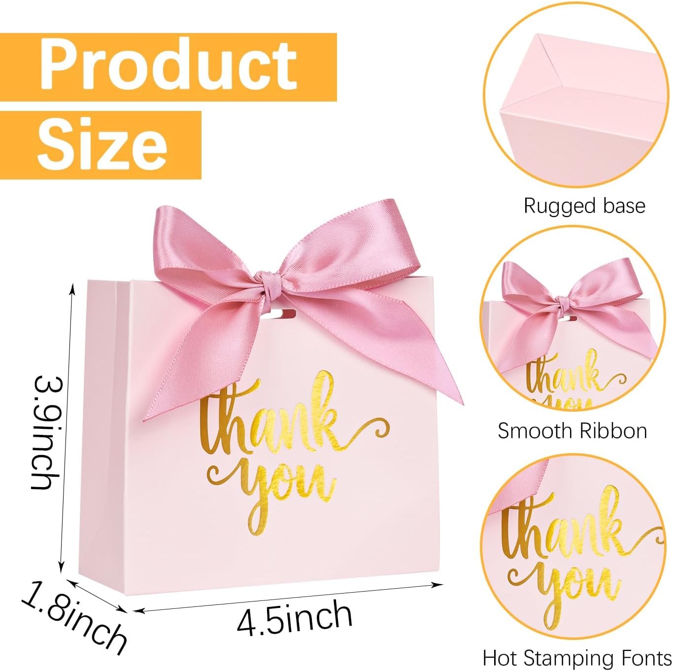 DECHISY 60 Pack Pink Mini Gift Bags Wedding Favor Boxes