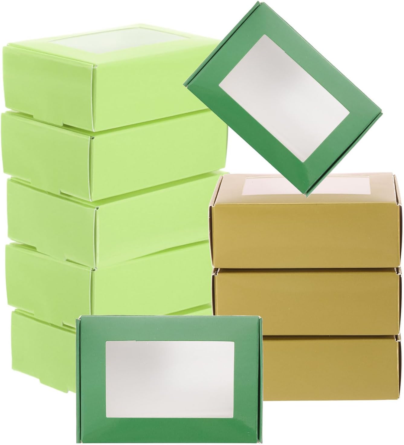 PATIKIL 34x24x12 Inch Rectangle Kraft Gift Boxes with Window 30 Pack