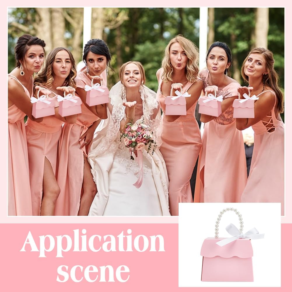 BENECREAT 16 Piece Pink Wedding Favor Box Kit