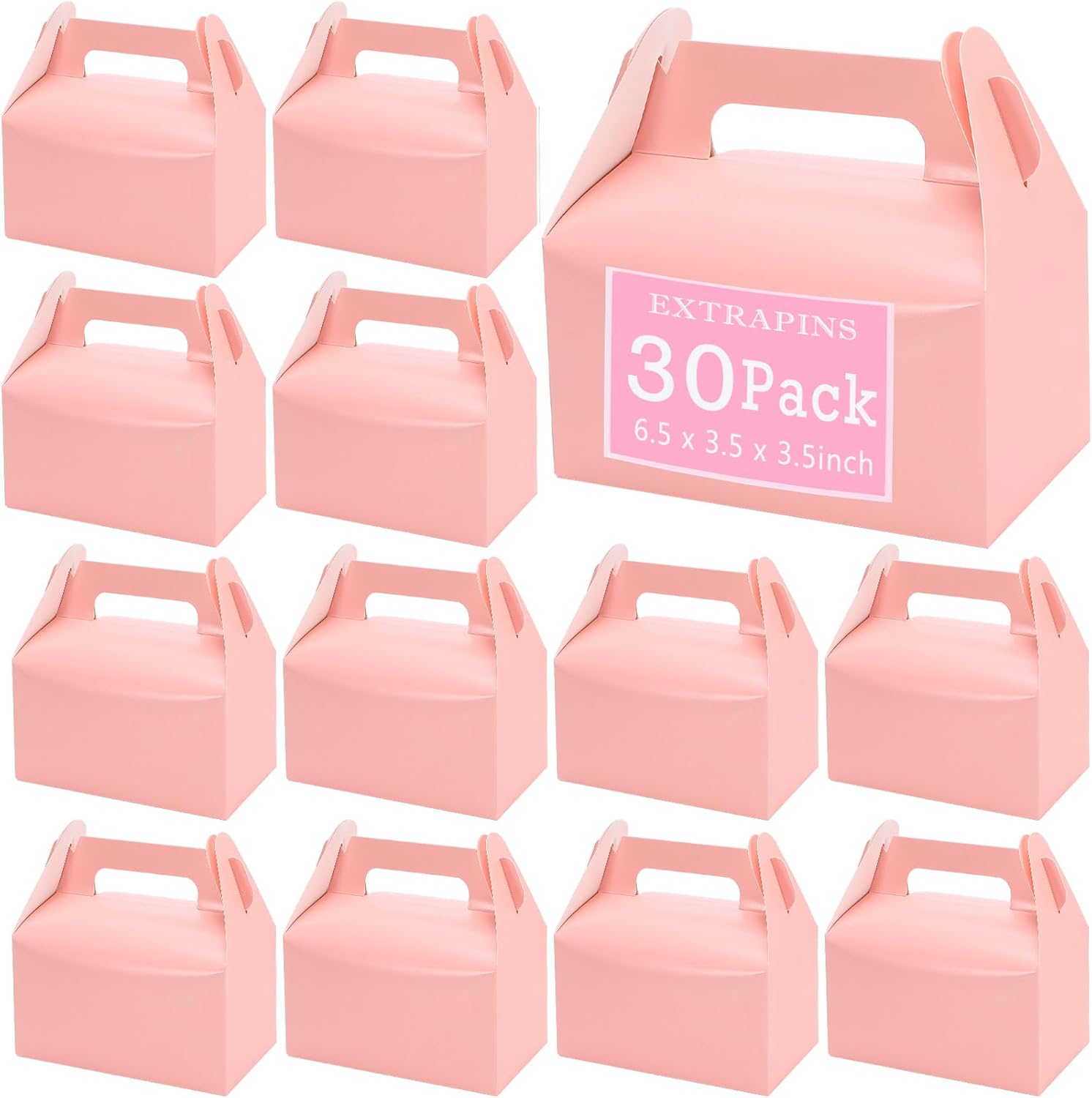 Extrapins 30 Pack Pink Candy Boxes with Handles