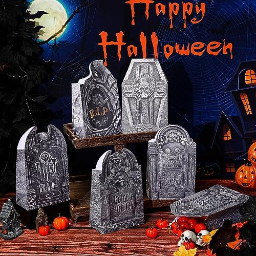 Yeaqee 48 Halloween Tombstone Candy Bags Ghost Design