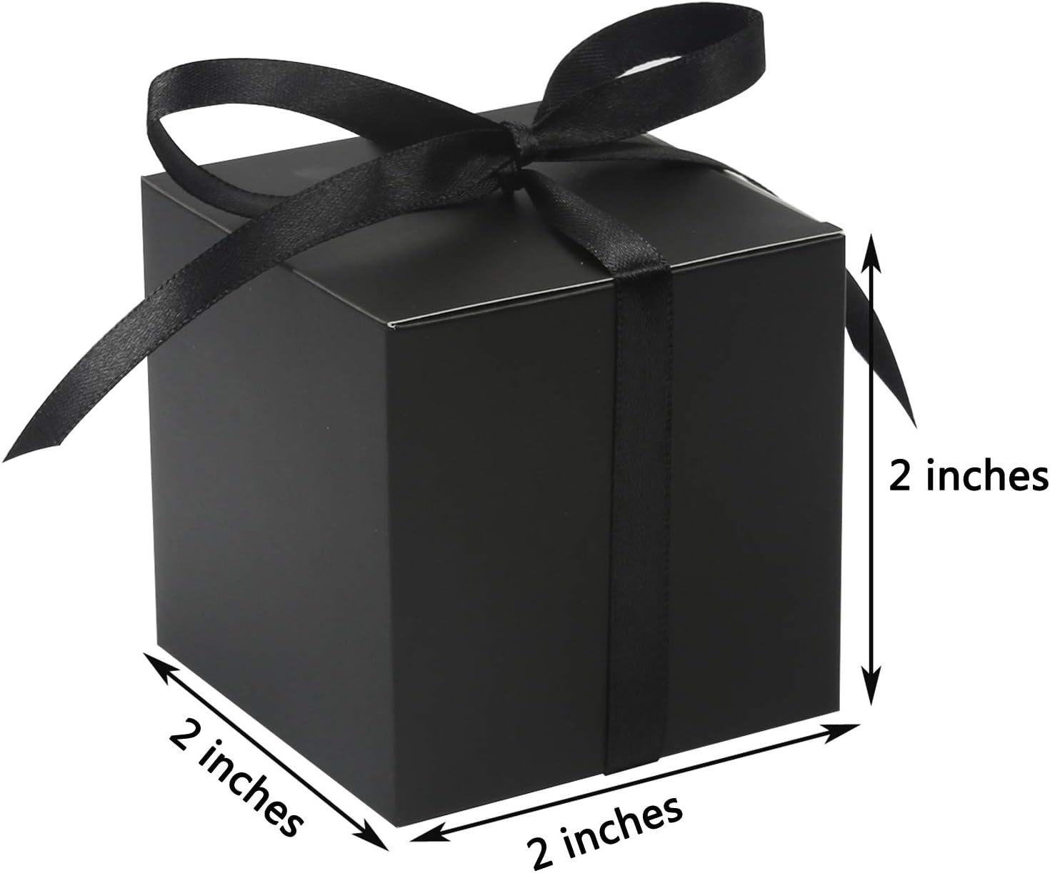 COTOPHER 60pcs Black Gift Boxes with Ribbons