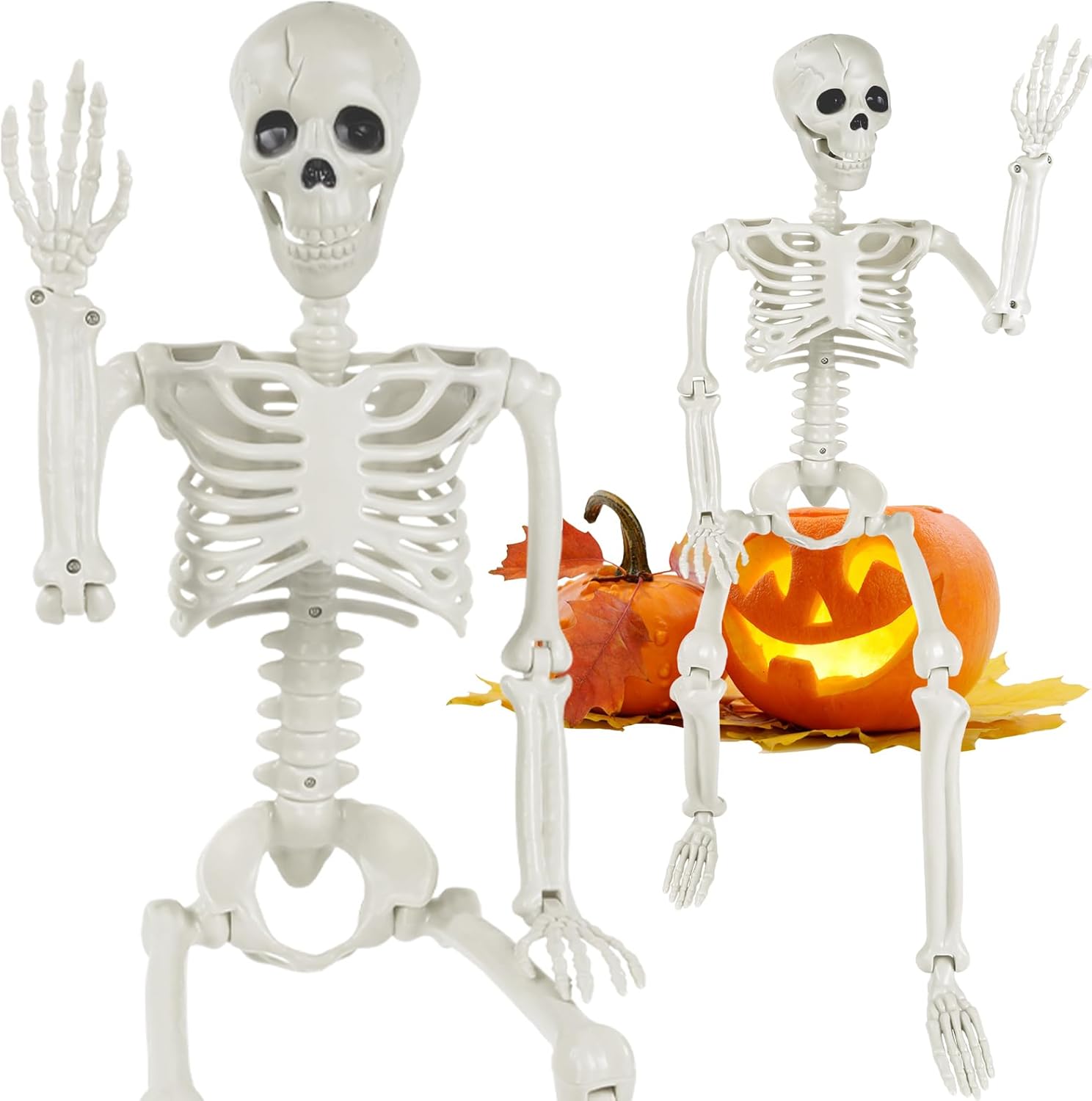 YUJUN 3ft Halloween Skeleton Decorations with Movable Joints