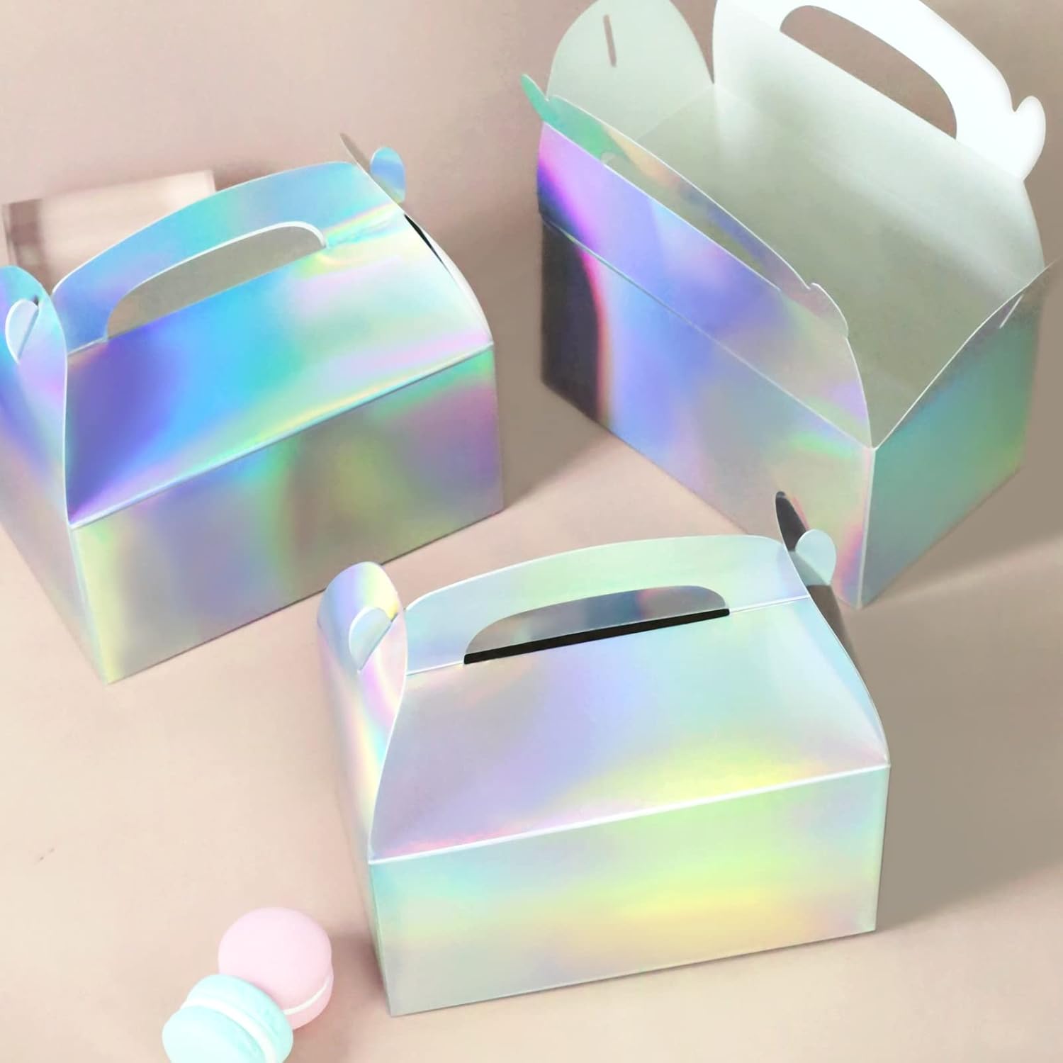 Harhana Iridescent Metallic Foil Gift Boxes - 12 pcs