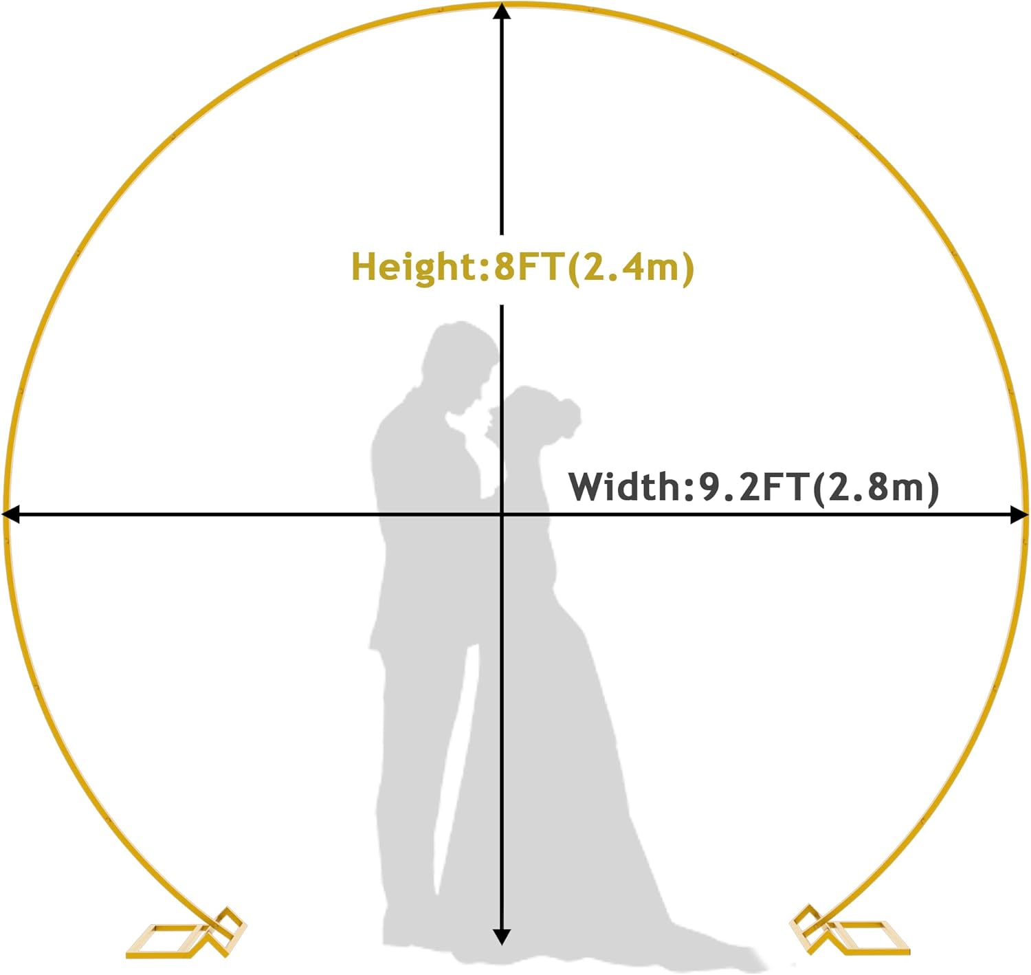 Wokceer 92FT Gold Metal Round Balloon Arch Stand