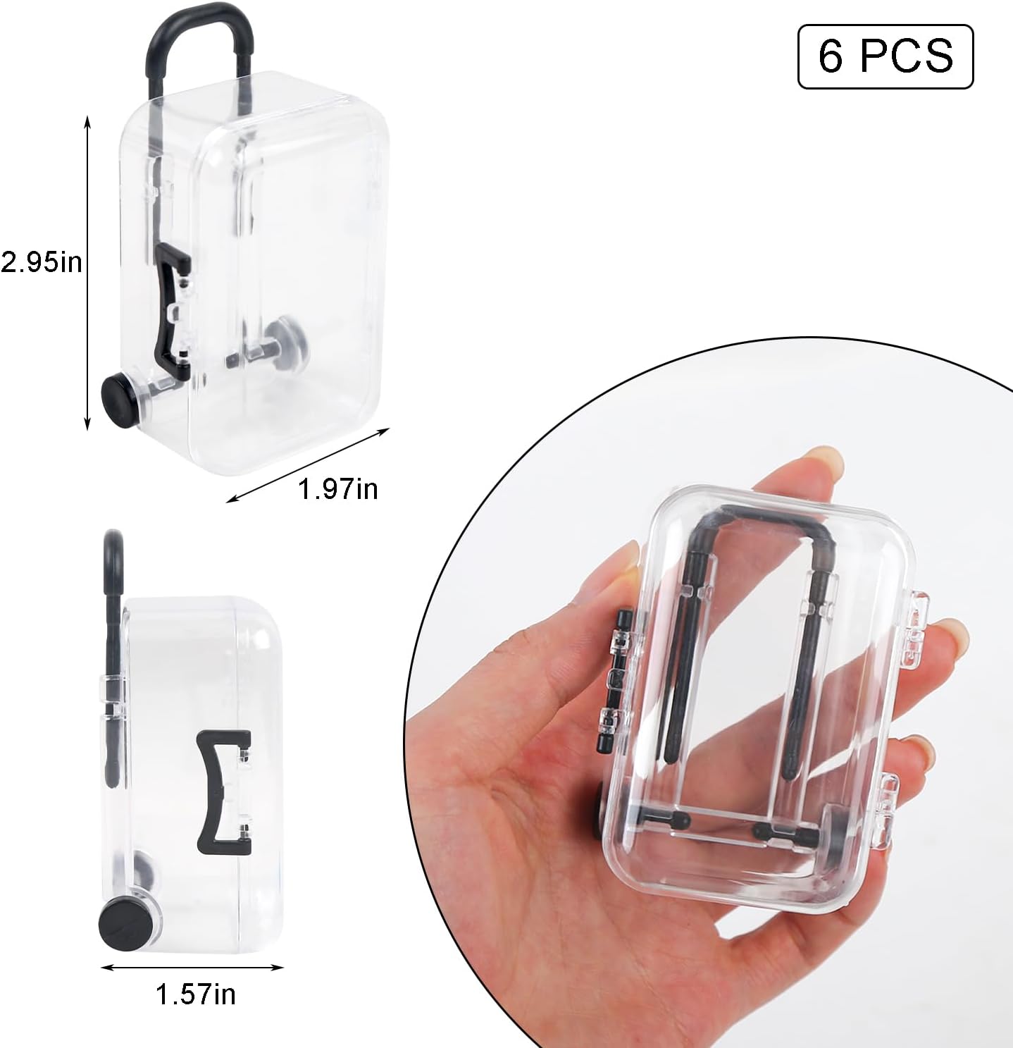 ASUNFO 6 Pcs Mini Suitcase Gift Boxes Black