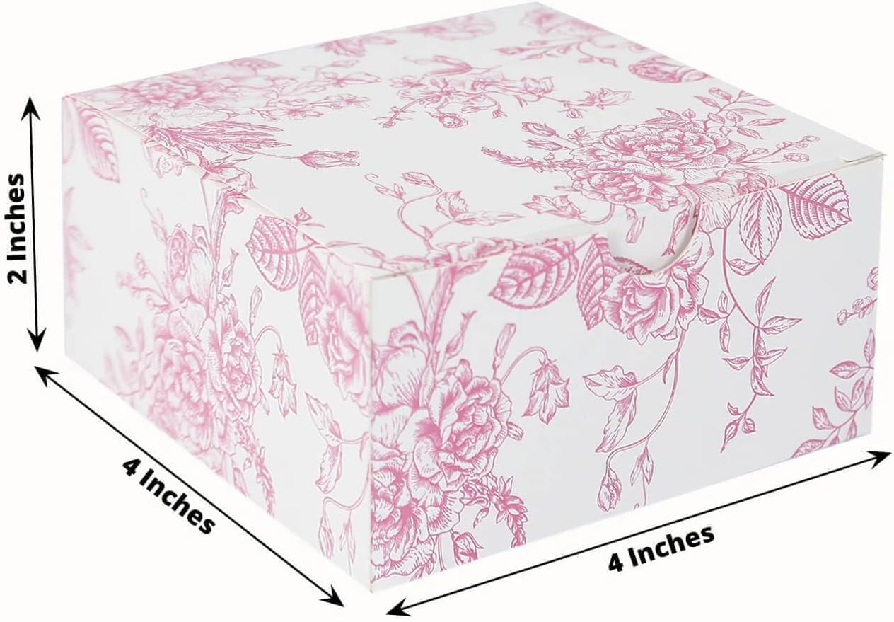 Efavormart 25 Pack Matte Pink White Gift Boxes