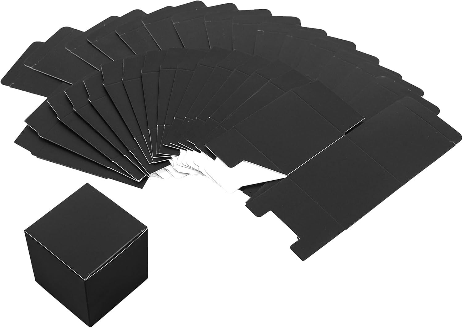 20 Pack Small Square Black Gift Boxes with Lids for Wrapping