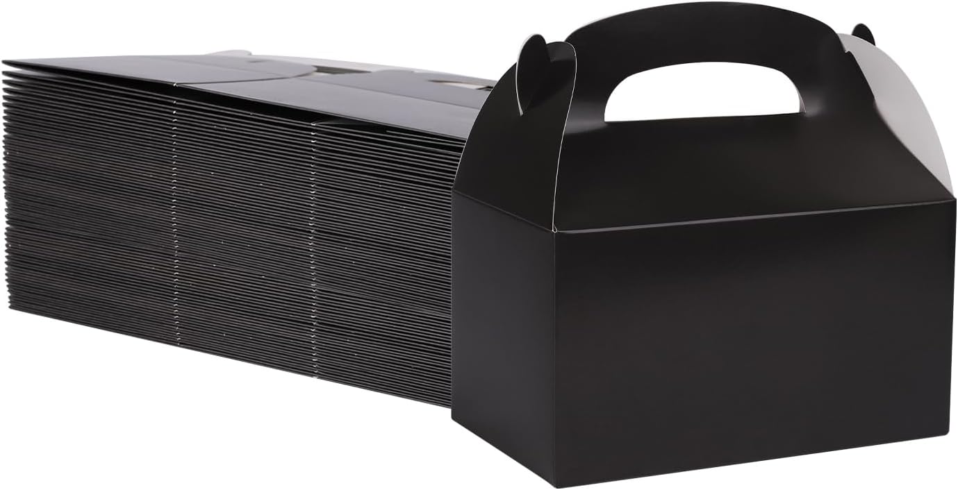 DjinnGlory 36 Pack Black Treat Boxes for Parties