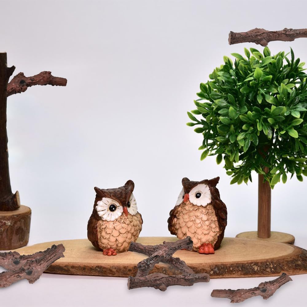 HUIANER 8pcs Mini Garden Stump Branches Decorations
