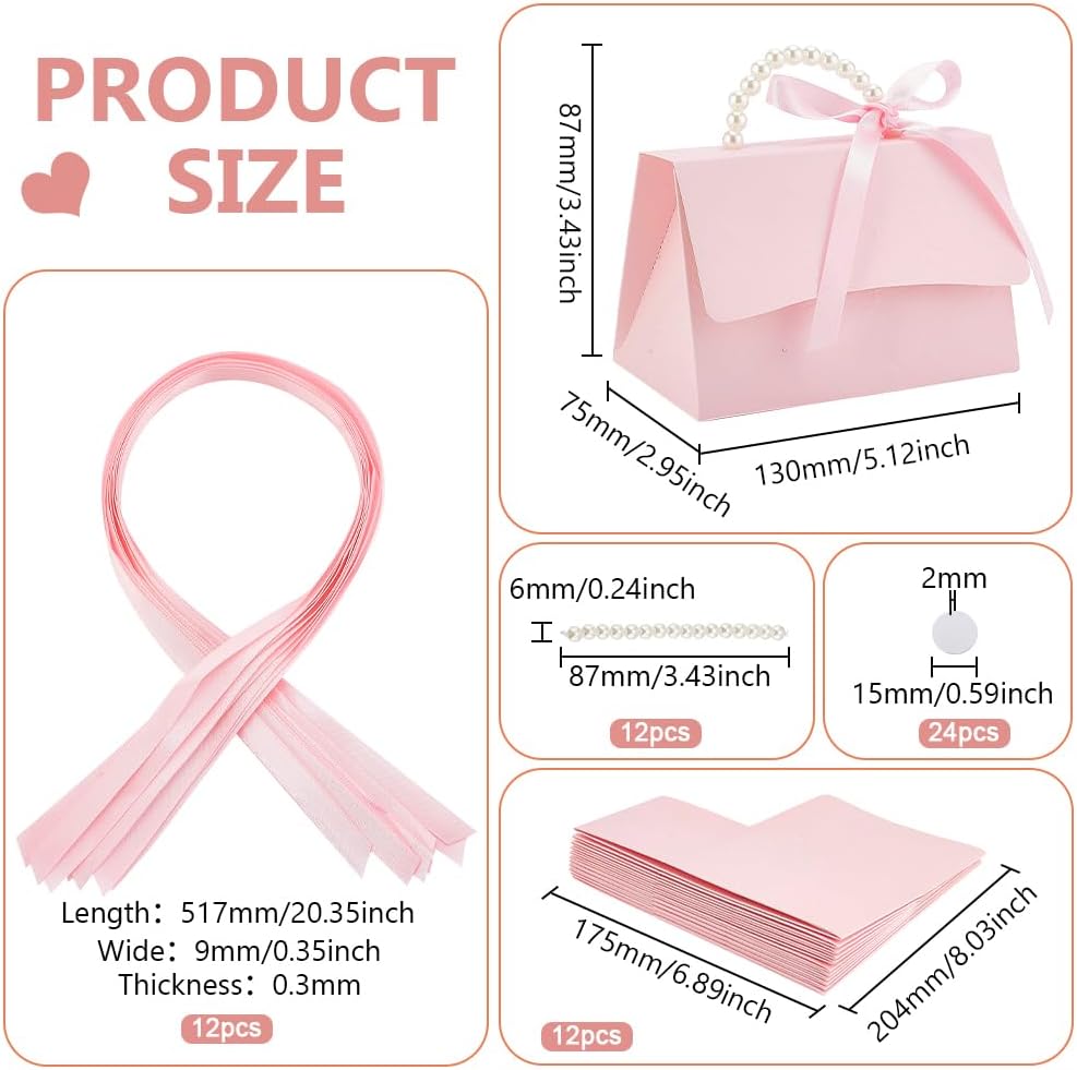 BENECREAT 12 Piece Wedding Favor Box DIY Kit