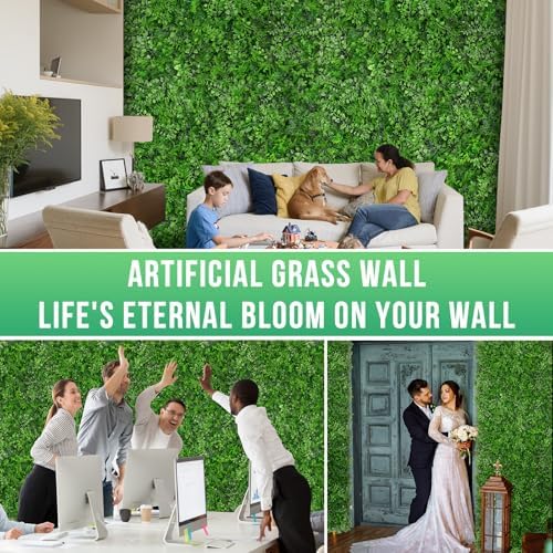 20x20 Artificial Hedge Panels 12PCS Green Wall Decor