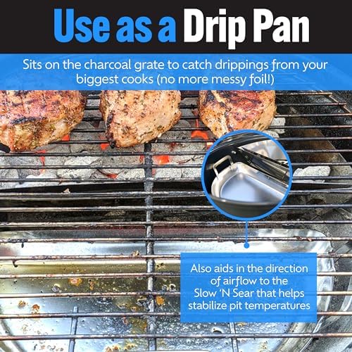 SnS Grills Slow N Sear Mini Drip Pan - 18 Weber Kettle Compatible