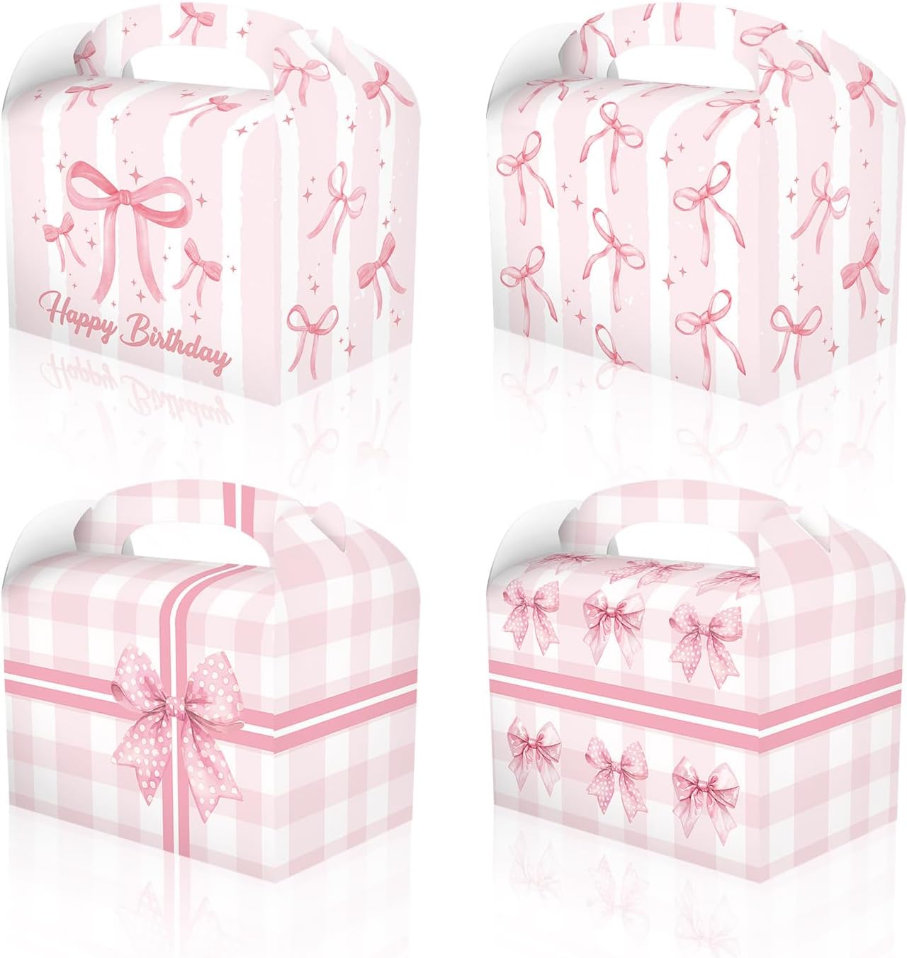 CPTBAG 12pcs Pink Bow Gift Boxes Party Supplies