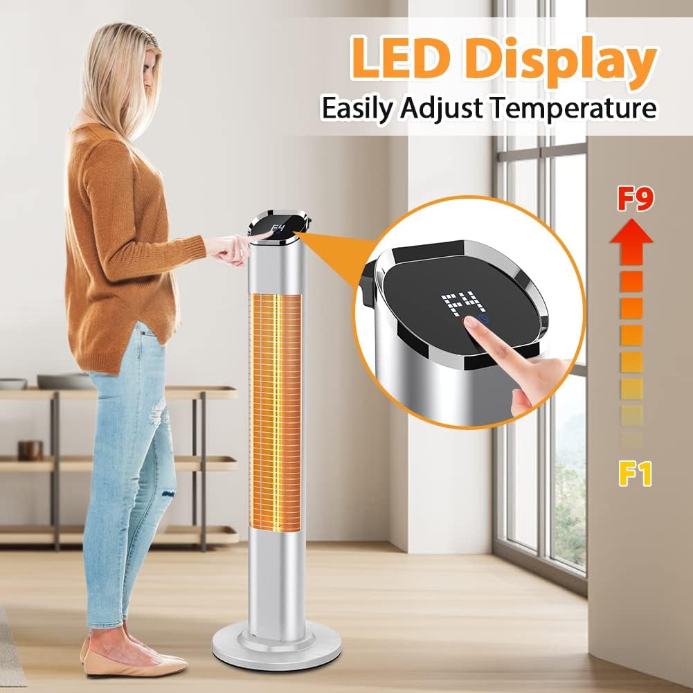 PATIOBOSS Electric Space Heater with Remote and 24H Timer