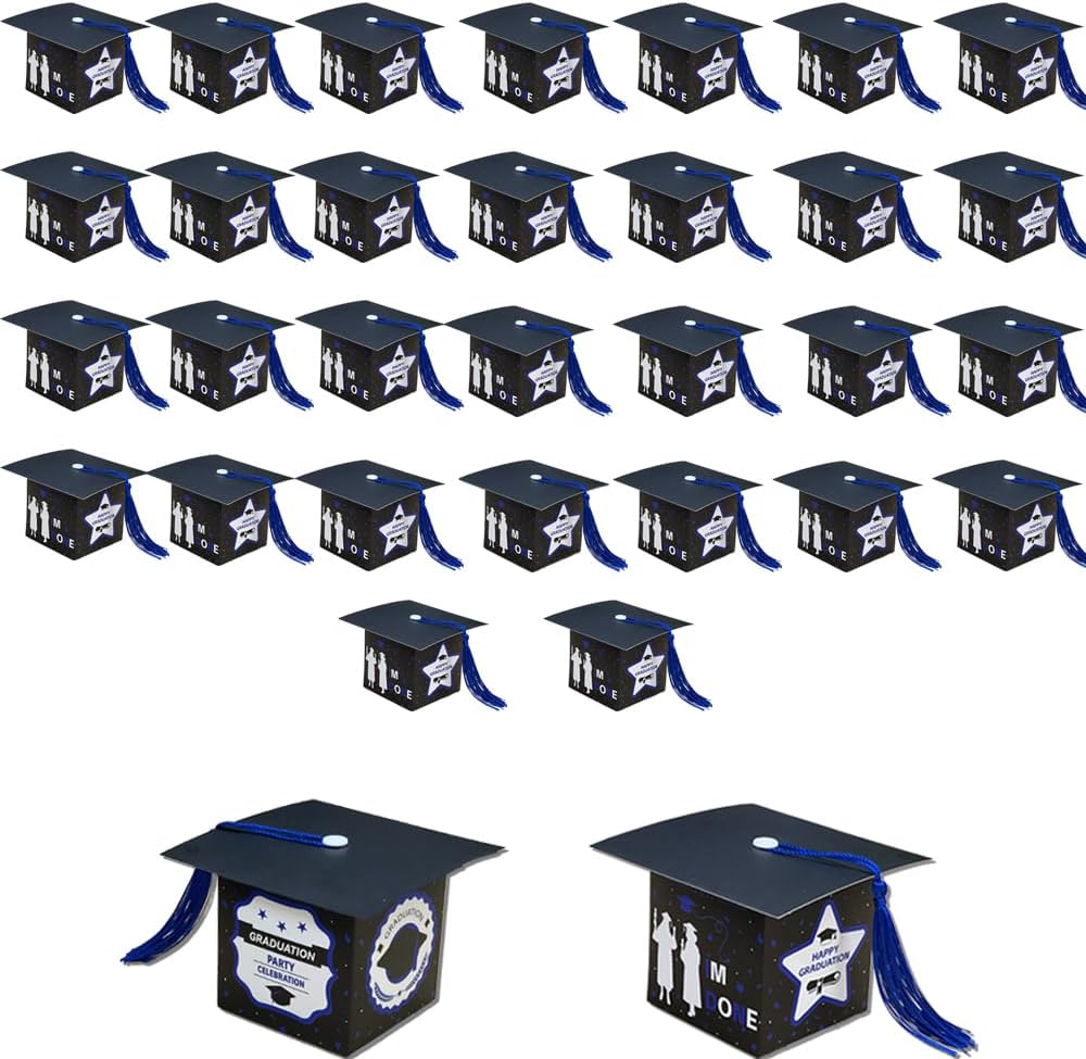 Konsait 30 Piece Mini Graduation Candy Boxes with Tassels