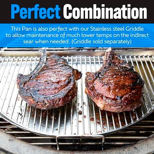 SnS Grills Drip N Griddle Pan 3-in-1 Kettle Grill Accessory